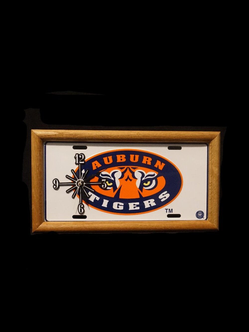 Auburn Tigers License Plate Clock NCAA Officially Licensed